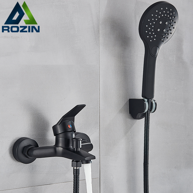 Matte Black Shower Faucets Wall Mount Bathroom Shower Faucets Bathtub Faucet Mixer Tap Shower Mixer Valve Control Valve|Faucet Cartridges|   - AliExpress