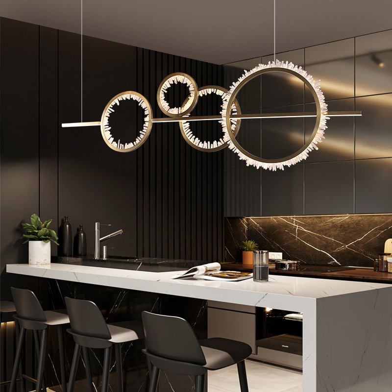 Crystal Luxury LED Pendant Light For Dining Living Room Bar Coffee Shop Long Hanging Lamp Postmodern Circle Creative Fixtures|Pendant Lights|   - AliExpress