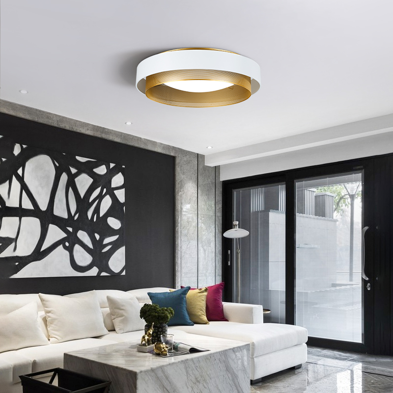 Remote Dimming LED Ceiling Light Black Or White Nordic Creative Round Designer Panel Lamp For Dining Living Room Bedroom Kitchen|Ceiling Lights|   - AliExpress