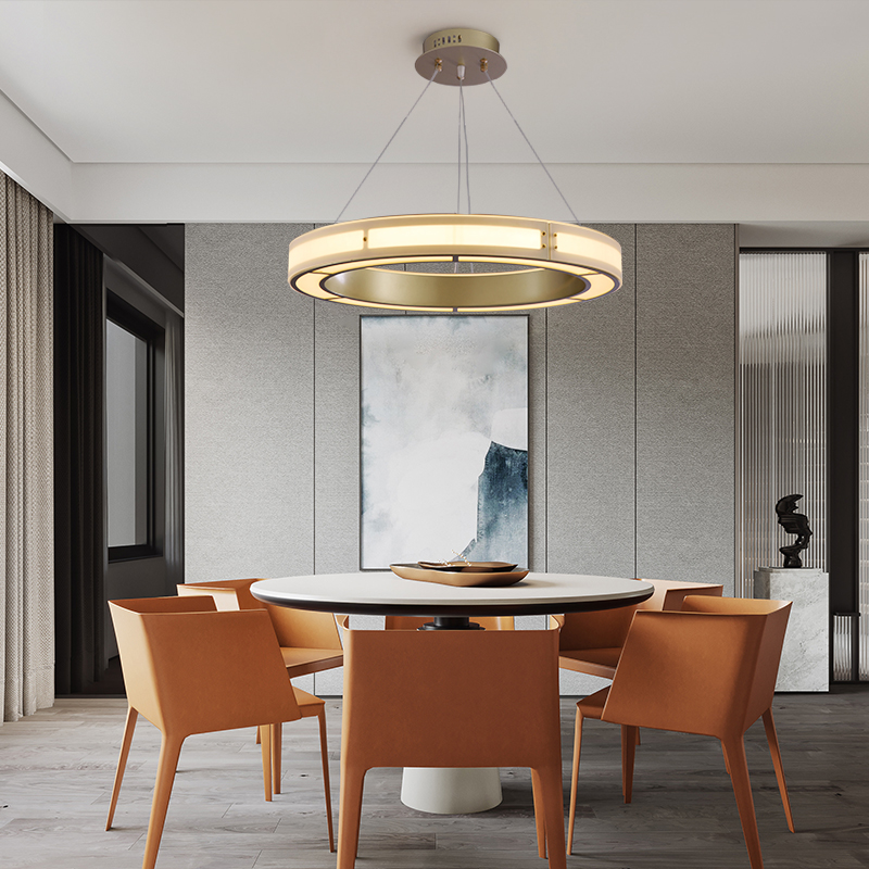 Postmodern LED Chandelier AC90V   260V Luxury Round Designer Pendant Lamp For Dining Living Room Indoor Bedroom Home Deco Gold|Pendant Lights|   - AliExpress