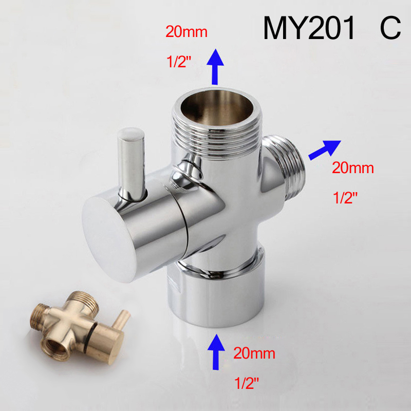 Chrome T adapter Diverter Valve 3 Ways Switch Valve For Bath Toilet Bidet Sprayer Shower Head|Pipe Fittings|   - AliExpress