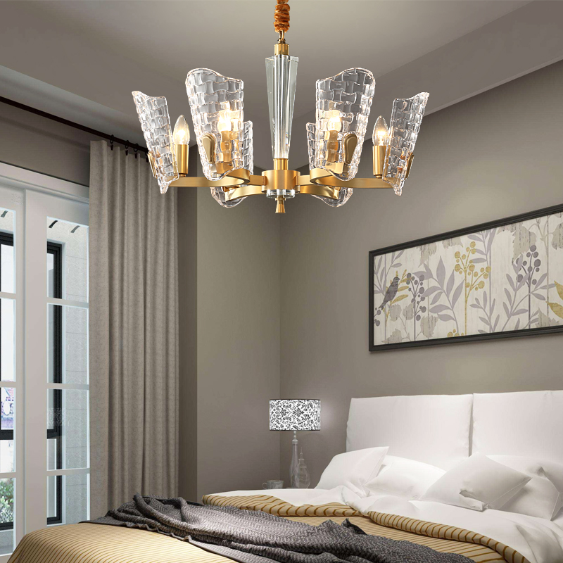 Postmodern luxury LED chandelier lighting Nordic Copper hanging lamp Crystal home deco fixtures for living room hall bedroom|Chandeliers|   - AliExpress