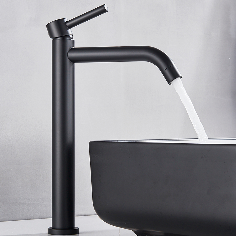 Rozin Matte Black Basin Faucet 4 colors Deck Mounted Single Handle Bathroom Mixer Crane Chrome Tall Hot Cold Water Mixer Taps|Basin Faucets|   - AliExpress