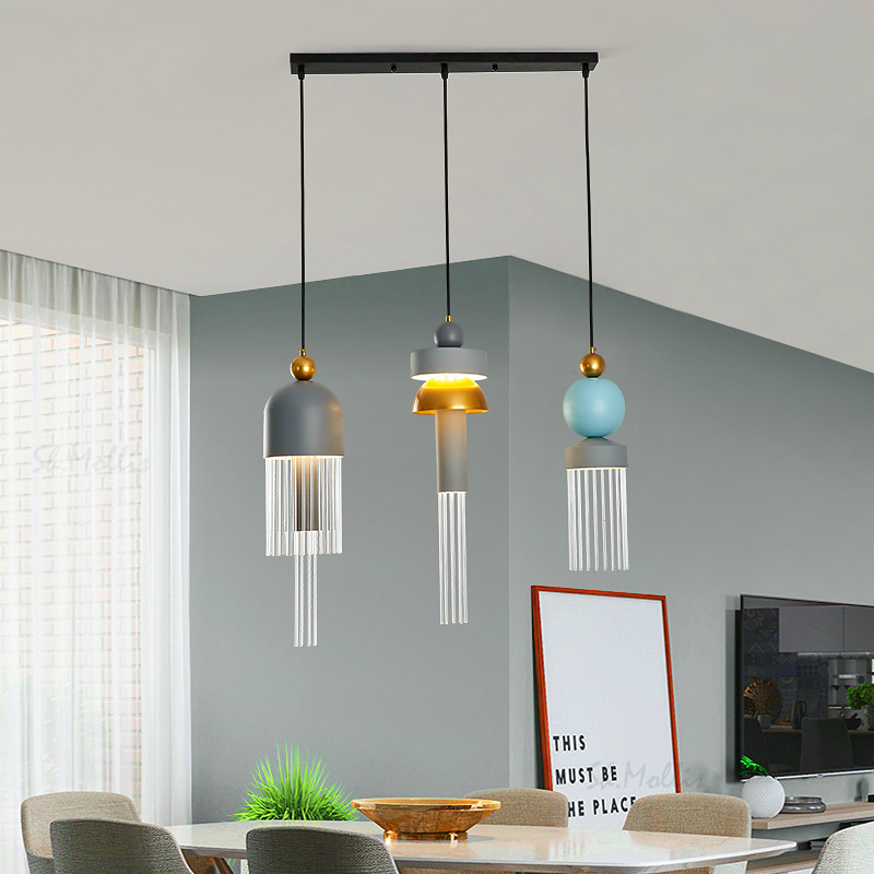 Nordic Creative Tassel Chandelier For Restaurant Bar Bedroom Bedside Decoration Pendant Lamp Dining Room LED Glass Hanging Light|Pendant Lights|   - AliExpress