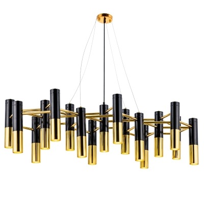 Postmodern LED Chandelier Aluminum Black Plus Gold Hanging Lamp Living Room Restaurant Bedroom Lighting Fixtures AC90V   260V|Chandeliers|   - AliExpress