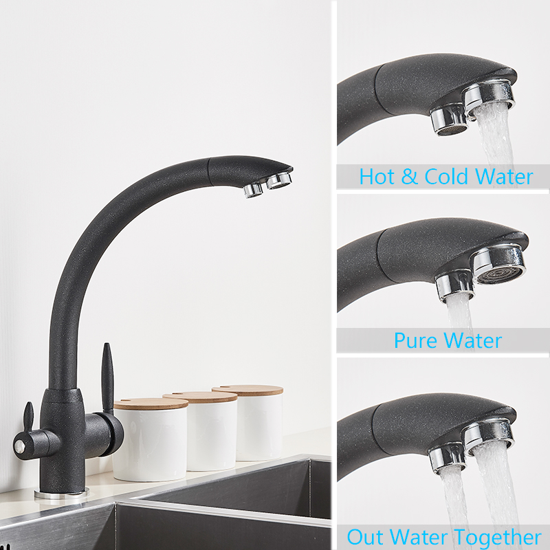 Rozin Swivel Drinking Water Kitchen Faucets Black Pure Water Filter Faucet Double Handle Water Purification Kitchen Mixer Tap|kitchen faucet|water kitchenkitchen drinking water faucet - AliExpress