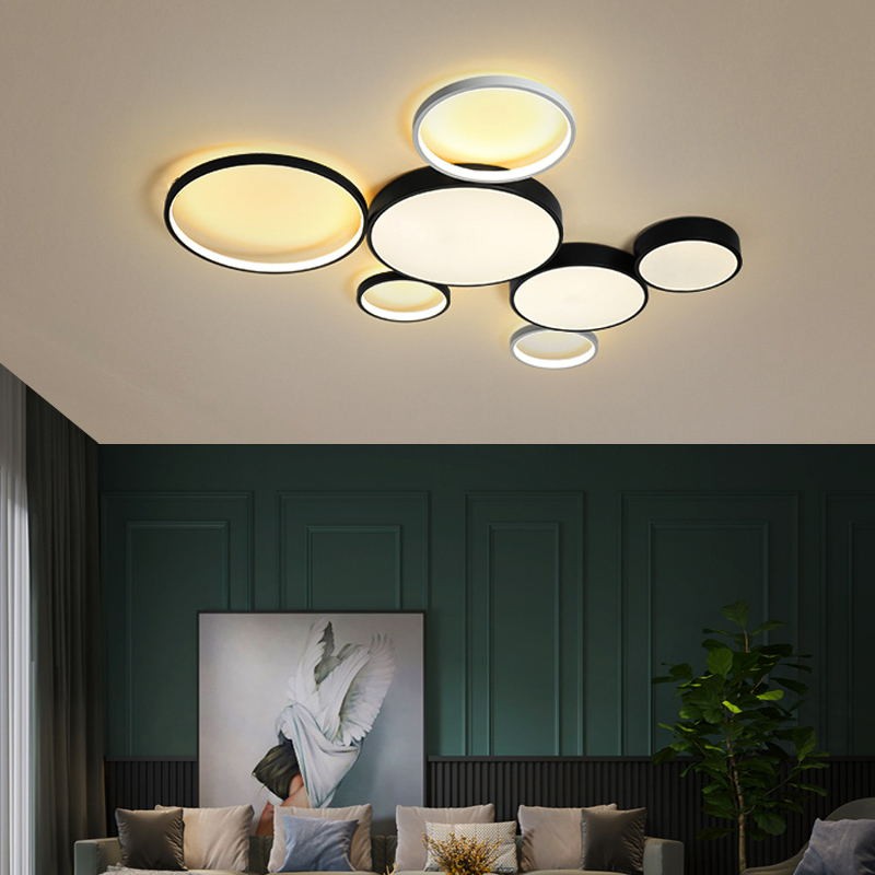 LED Modern Creative Ceiling Light Black Add White Dining Living Room Surface Mount Panel Lamp Bedroom Kitchen Simple Fixtures|Ceiling Lights|   - AliExpress