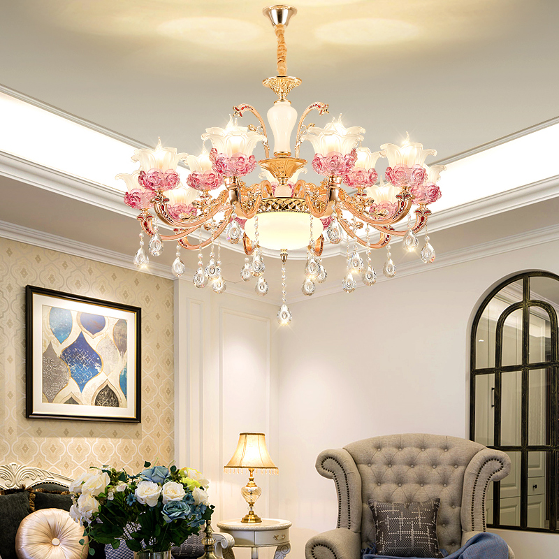 European K9 Crystal Luxury LED Chandelier Lighting Zinc Alloy Living Room Restaurant Hanging Lamp Villa Designer Bedroom Fixture|Chandeliers|   - AliExpress