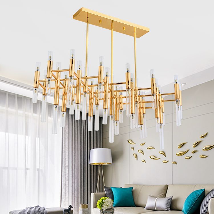 Post modern Golden LED chandelier lighting Nordic luxury Iron fixtures Glass hanging lamp for living room restaurant bedroom|Chandeliers|   - AliExpress