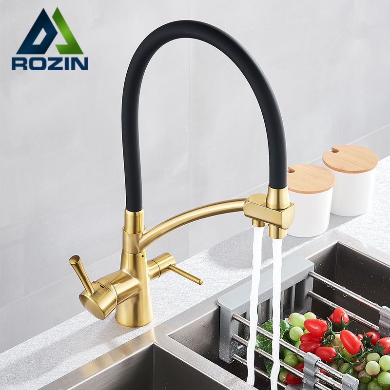 Rozin Kitchen Purification Faucet Deck Mounted 360 Degree Rotation Pure Water Tap Drinking Water Faucet Kitchen Hot Cold Mixers|taps for kitchen|kitchen faucetmixer tap - AliExpress