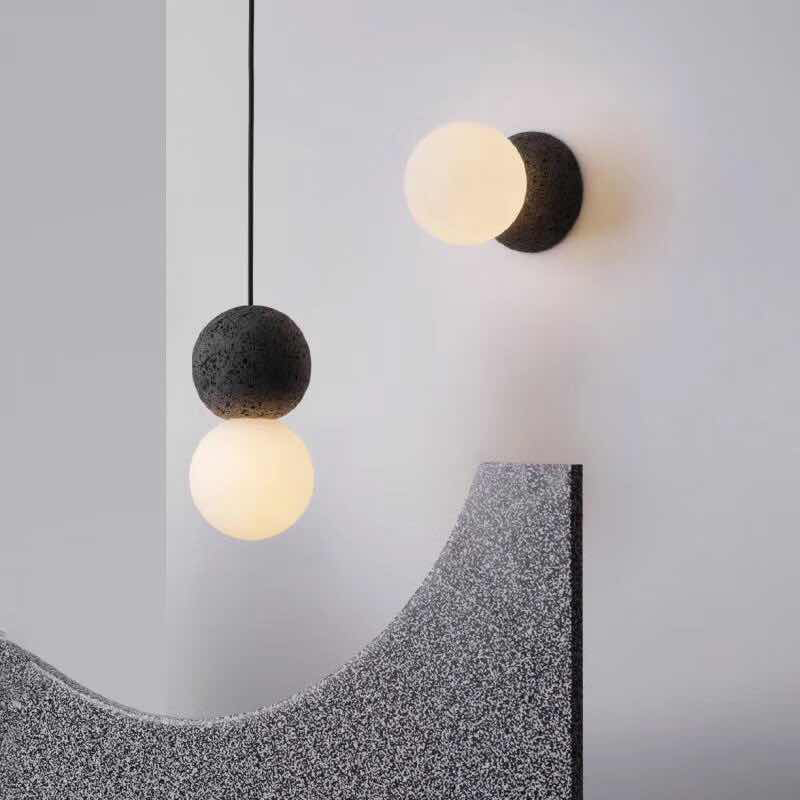 Nordic Simple LED Pendant Lights Glass Ball Bedroom Bedside Creative Hanging Lamp Restaurant Bar Coffe Single Head Fixtures G9|Pendant Lights|   - AliExpress