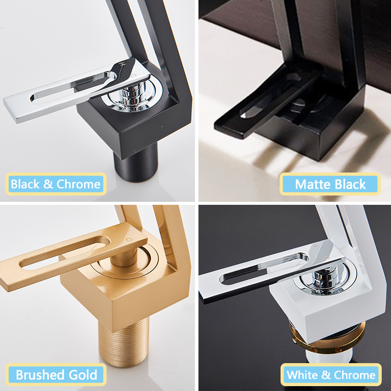 Rozin Nordic Style Basin Faucet Square Hollow Carved Design Brushed Gold Bathroom Sink Faucets Deck Mounted Cold Hot Mixer Tap|soap molding|box kitsoap glove - AliExpress