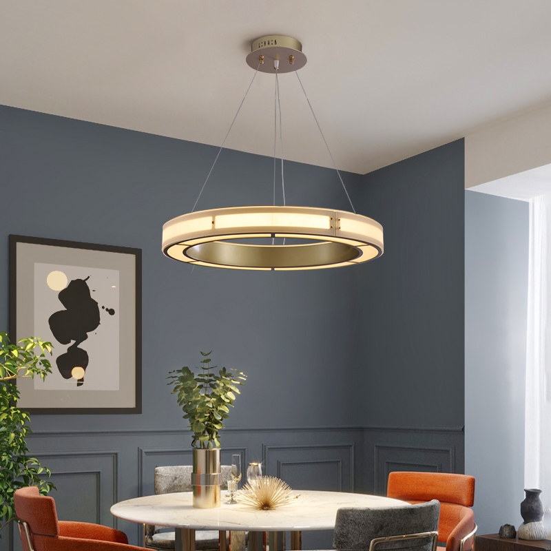 Postmodern LED Chandelier AC90V   260V Luxury Round Designer Pendant Lamp For Dining Living Room Indoor Bedroom Home Deco Gold|Pendant Lights|   - AliExpress