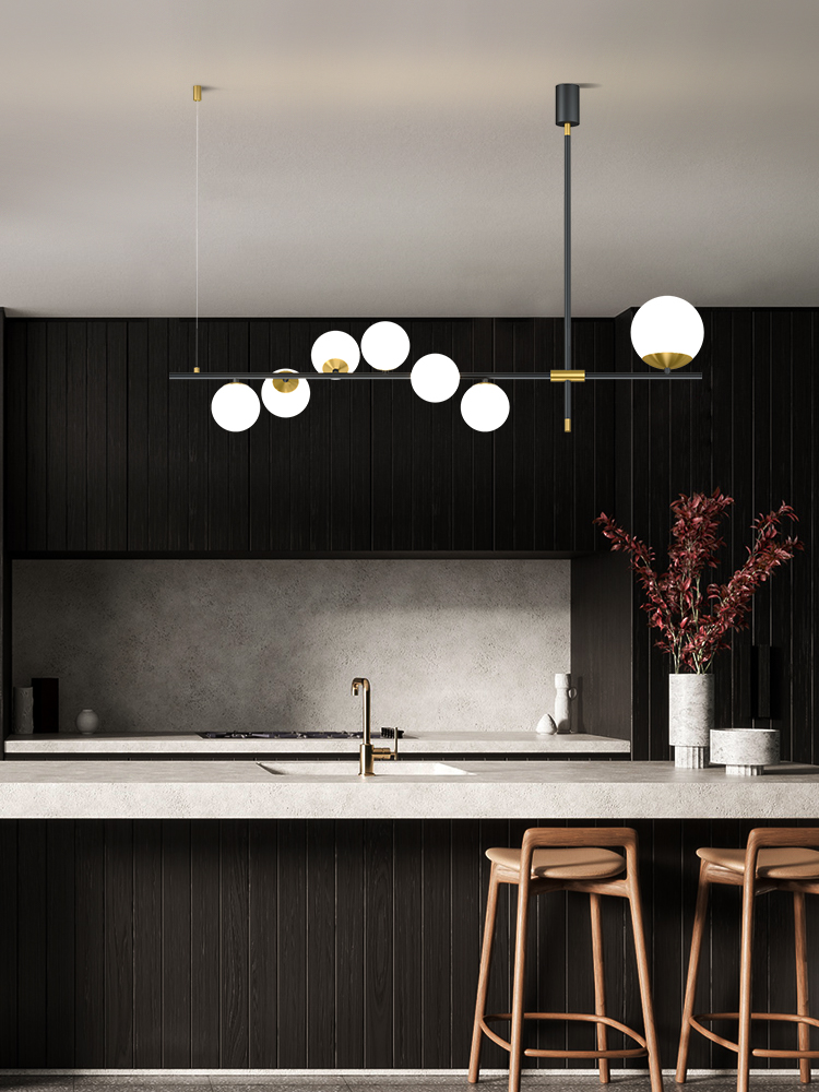 G9 Modern Nordic Simple LED Chandelier Dining Room Glass Ball Long Hanging Light Bar Restaurant Office Home Deco Pendant Lamp|Pendant Lights|   - AliExpress