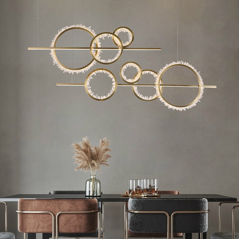 Crystal Luxury LED Pendant Light For Dining Living Room Bar Coffee Shop Long Hanging Lamp Postmodern Circle Creative Fixtures|Pendant Lights|   - AliExpress