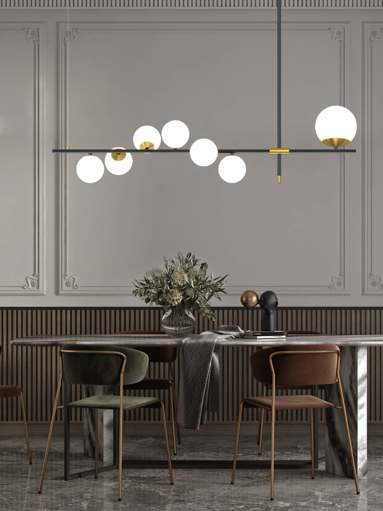 G9 Modern Nordic Simple LED Chandelier Dining Room Glass Ball Long Hanging Light Bar Restaurant Office Home Deco Pendant Lamp|Pendant Lights|   - AliExpress