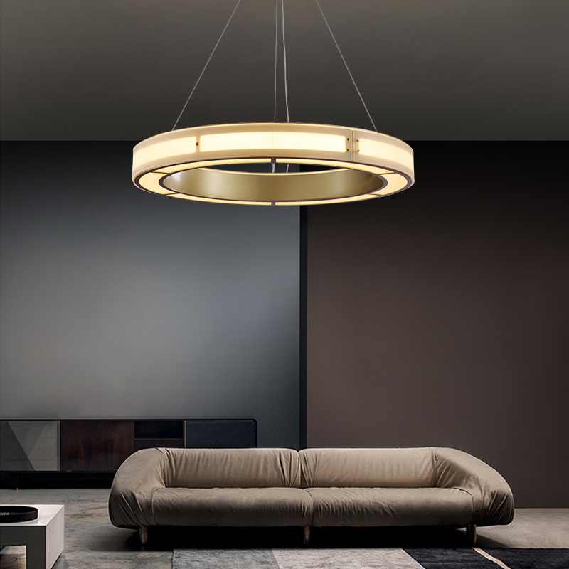 Postmodern LED Chandelier AC90V   260V Luxury Round Designer Pendant Lamp For Dining Living Room Indoor Bedroom Home Deco Gold|Pendant Lights|   - AliExpress