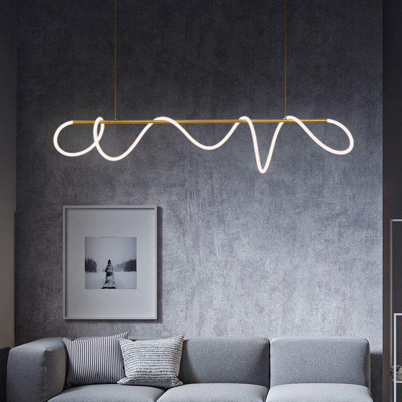 Nordic Minimalist LED Pendant Lamp For Dinging Room Bar Coffee Shop Long Hanging Light Restaurant Gold Indoor Modern Fixtures|Pendant Lights|   - AliExpress