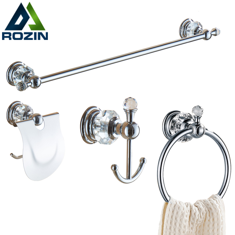 Transparent crystal bathroom hardware set solid copper chrome Towel Bar Toilet Paper Holder wall mounted bathroom accessorie|Bath Hardware Sets|   - AliExpress