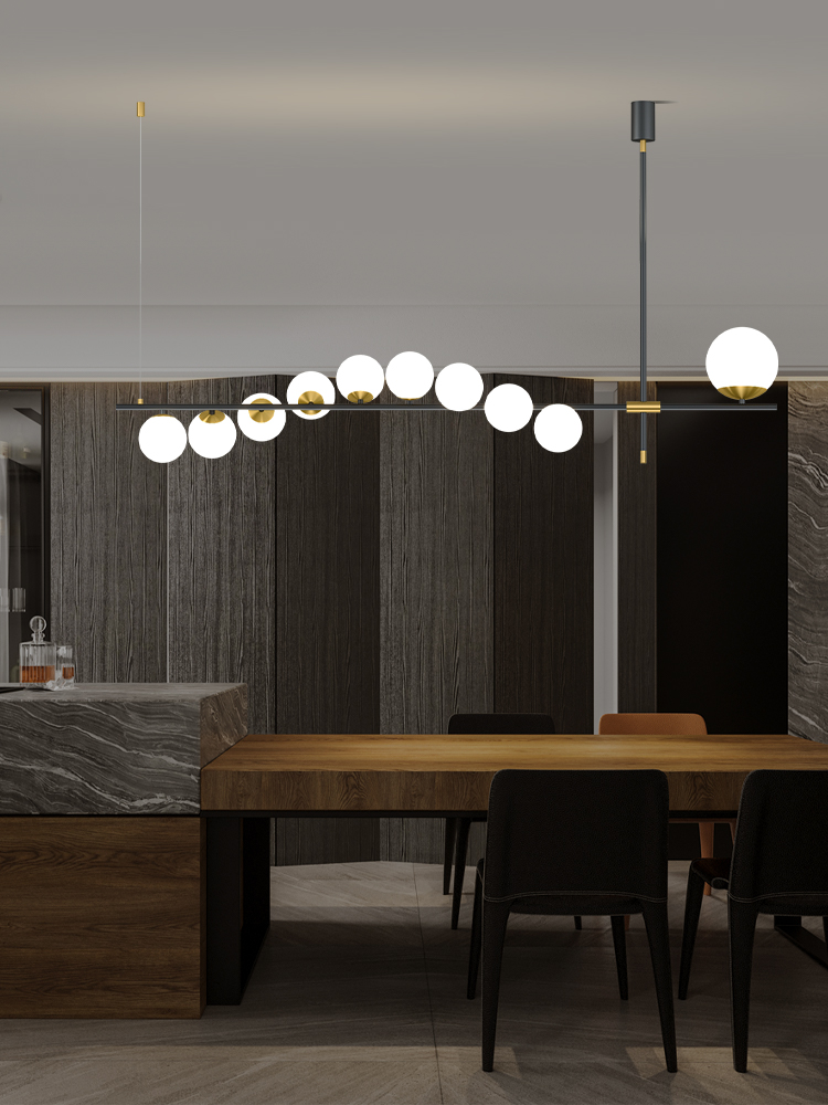 G9 Modern Nordic Simple LED Chandelier Dining Room Glass Ball Long Hanging Light Bar Restaurant Office Home Deco Pendant Lamp|Pendant Lights|   - AliExpress