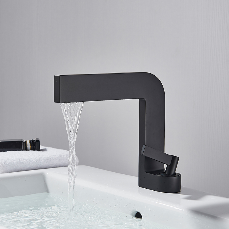 Rozin Matte Black Basin Faucets Modern Minimalism Brass Bathroom Faucet Deck Mount Vessel Sink Crane Cold Hot Water Mixer Tap|Basin Faucets|   - AliExpress