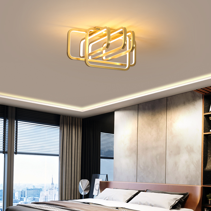 Remote Dimming LED Ceiling Lights 58W 78W Gold/Black/Gray Aluminum Ceiling Lamp For Dining Living Room Indoor Home Decoration|Ceiling Lights|   - AliExpress