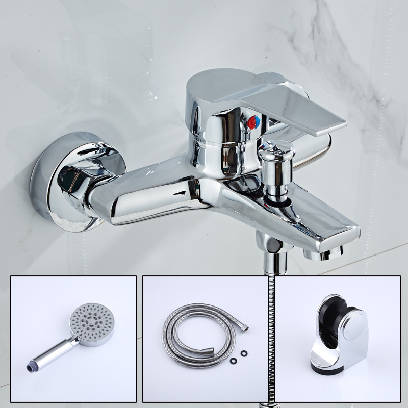 Wall mounted bathtub faucet Chrome Brass bath faucet  bath shower mixer hot and cold water Shower Mixer Valve|Faucet Cartridges|   - AliExpress