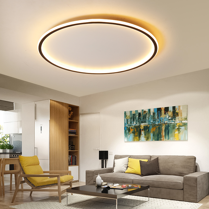 Modern Ultra Thin LED living room Ceiling Lights Black/White Round bedroom Ceiling Lamps Children's room Lighting|Ceiling Lights|   - AliExpress