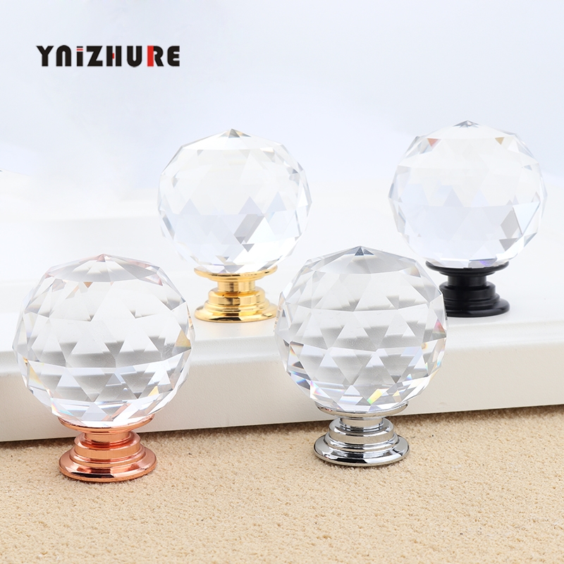 YNIZHURE Brand Hot 35mm Crystal Glass Ball Knobs Handles Dresser Drawer Kitchen Cabinet Pull Cupboard Handle|Cabinet Pulls|   - AliExpress