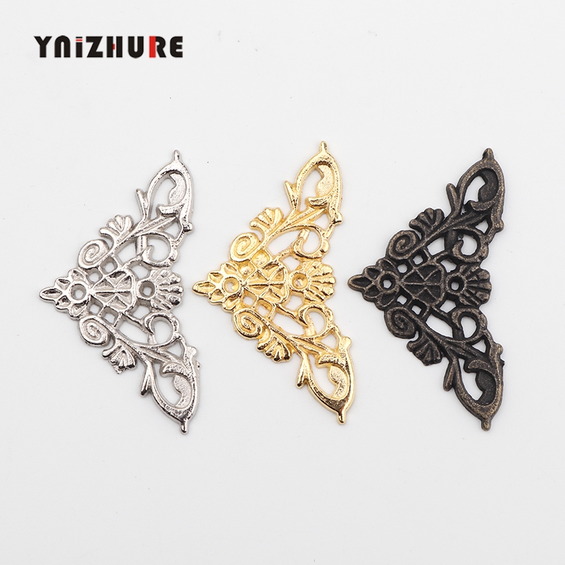 Zinc Alloy Wooden Box Coner,Wine Box Protector,Embellishment Findings Triangle Corners Antique Flower Hollow 4Pcs|Corner Brackets|   - AliExpress