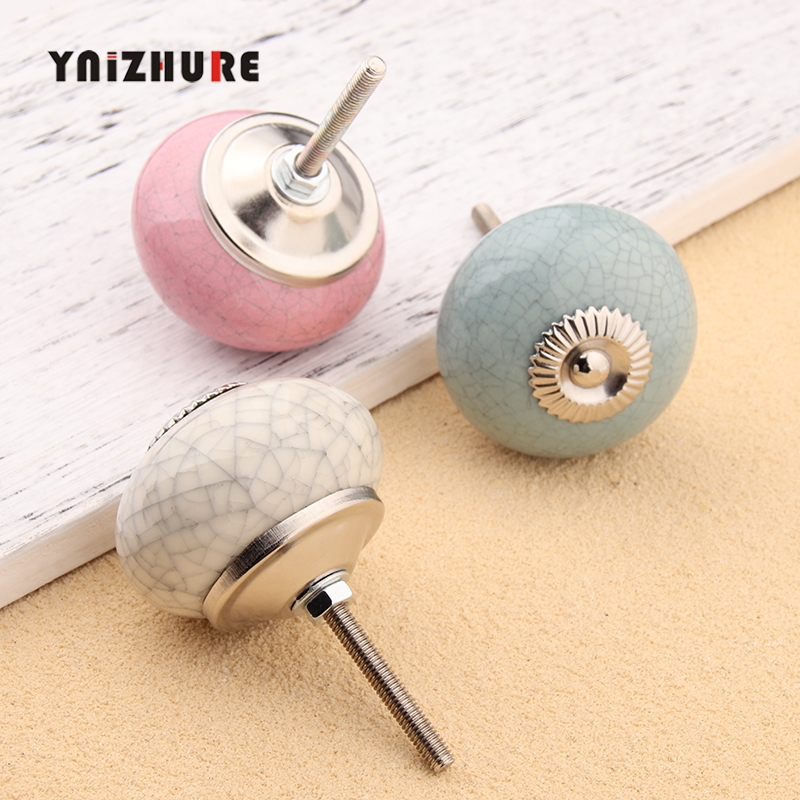 Ceramic Knob Kiln Cracking Craft Pastoral Nordic Drawer Cabinet Door Handle Kitchen Cabinet Box Pull Decorative Hook|Cabinet Pulls|   - AliExpress