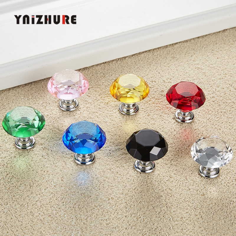 30mm Diamond Shape Design Crystal Glass Knobs Cupboard Pulls Drawer Knobs Kitchen Cabinet Handles Furniture Handle Hardware|Cabinet Pulls|   - AliExpress