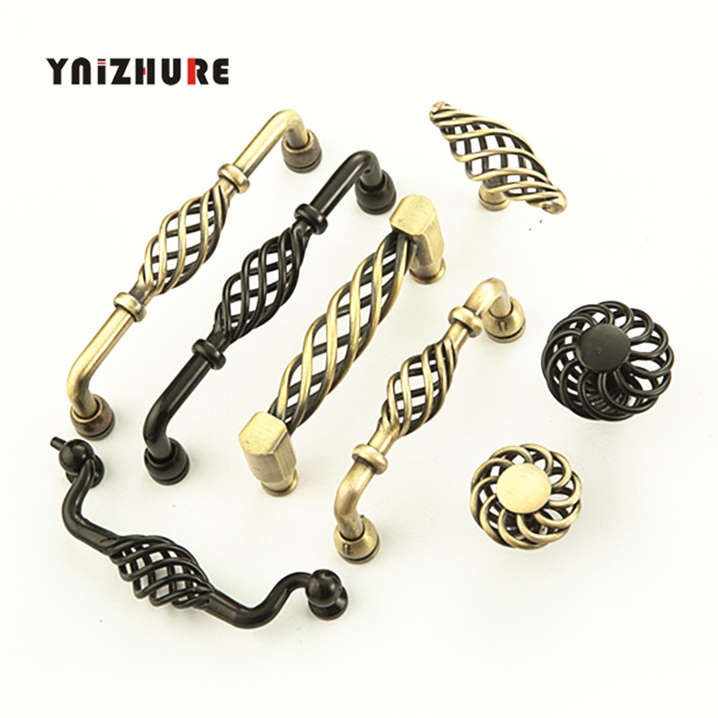 YNIZHURE Vintage Antique Bronze Cabinet Handles Hollow Out Birdcage Handles Drawer Knobs Wardrobe Door Pullers Furniture Handle|Cabinet Pulls|   - AliExpress