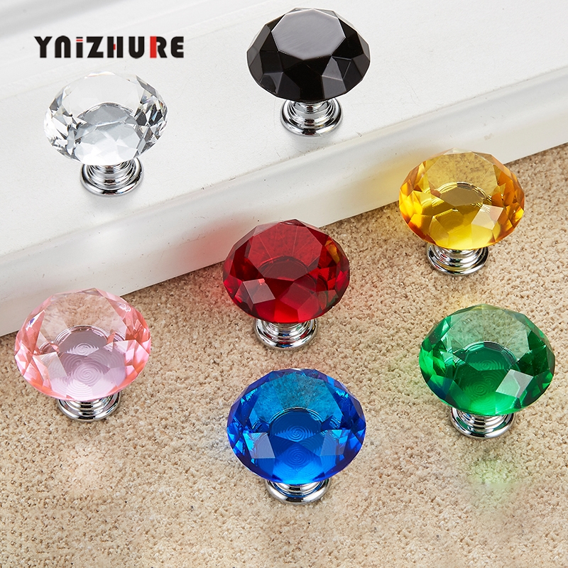 30mm Diamond Shape Design Crystal Glass Knobs Cupboard Pulls Drawer Knobs Kitchen Cabinet Handles Furniture Handle Hardware|Cabinet Pulls|   - AliExpress