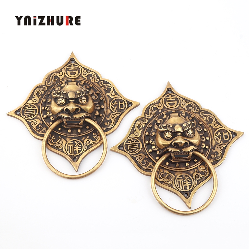 2 pcs 175mm Chinese Antique Bronze Door Handle Copper Ring Shop First Beast Handle|Cabinet Pulls|   - AliExpress