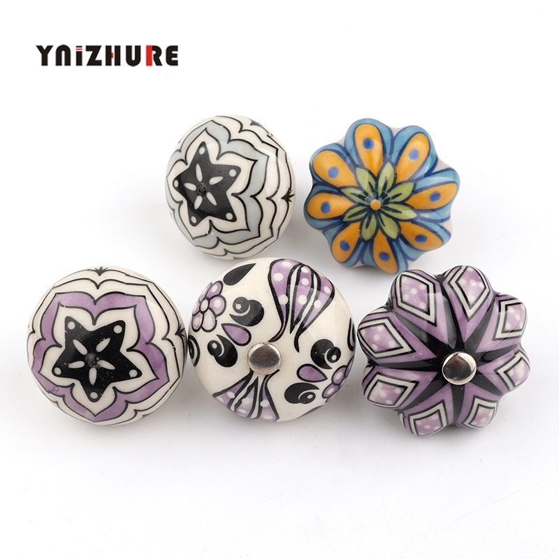 Ceramic Handles 40mm Drawer Knobs Cupboard Door Handles Single Hole Cabinet Handles with screws Furniture Handles|Cabinet Pulls|   - AliExpress