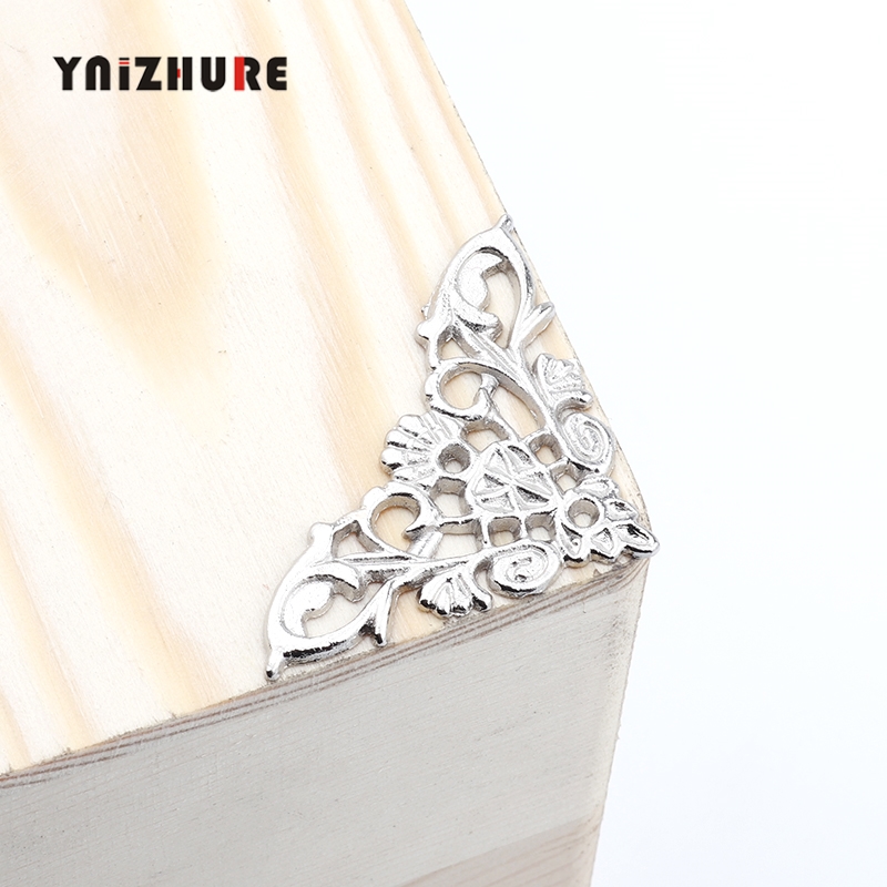 Zinc Alloy Wooden Box Coner,Wine Box Protector,Embellishment Findings Triangle Corners Antique Flower Hollow 4Pcs|Corner Brackets|   - AliExpress