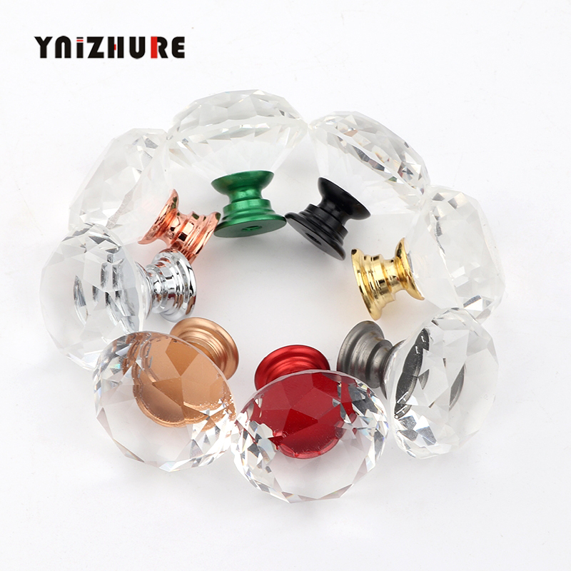 YNIZHURE Brand Luxury K9 crystal Glass Diamond Design Knobs Cupboard Drawer Pull Kitchen Cabinet Door Wardrobe Handles Hardware|Cabinet Pulls|   - AliExpress