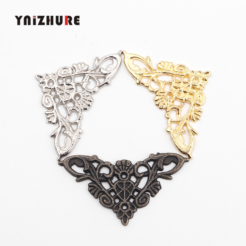 Zinc Alloy Wooden Box Coner,Wine Box Protector,Embellishment Findings Triangle Corners Antique Flower Hollow 4Pcs|Corner Brackets|   - AliExpress