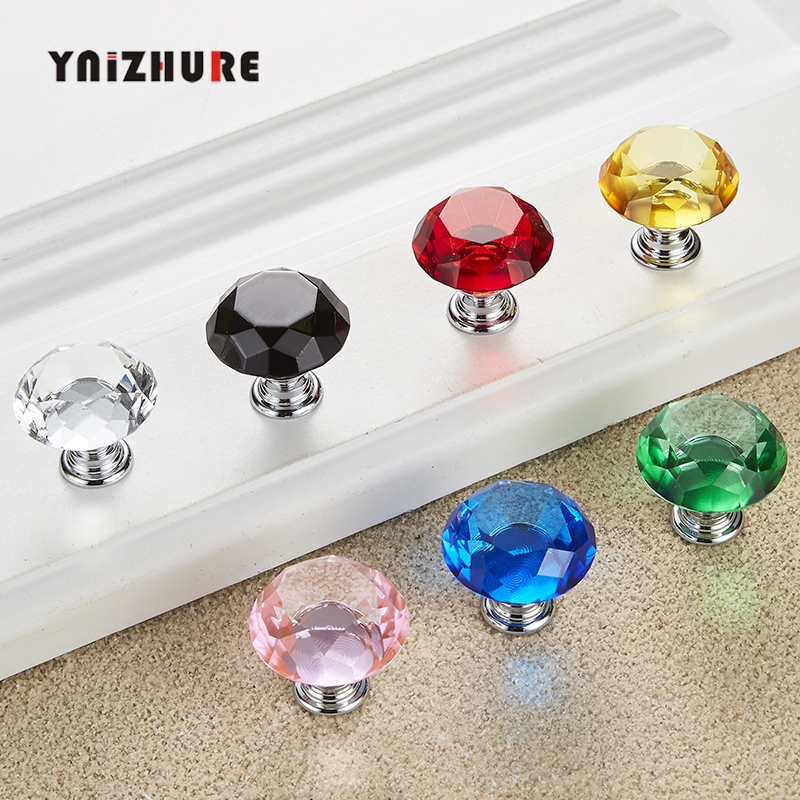 30mm Diamond Shape Design Crystal Glass Knobs Cupboard Pulls Drawer Knobs Kitchen Cabinet Handles Furniture Handle Hardware|Cabinet Pulls|   - AliExpress