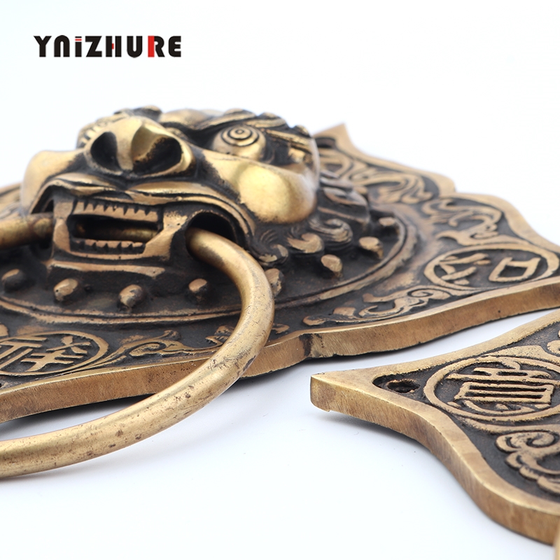 2 pcs 175mm Chinese Antique Bronze Door Handle Copper Ring Shop First Beast Handle|Cabinet Pulls|   - AliExpress