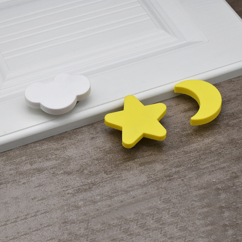 Children Room Furniture Handles Yellow Moon Cartoon Plastic Star Cloud Door Knobs Kids Drawer Pulls Cabinet Knobs and Handles|Cabinet Pulls|   - AliExpress