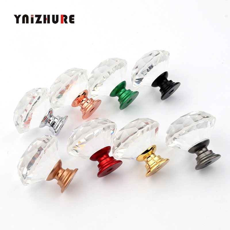 YNIZHURE Brand Luxury K9 crystal Glass Diamond Design Knobs Cupboard Drawer Pull Kitchen Cabinet Door Wardrobe Handles Hardware|Cabinet Pulls|   - AliExpress