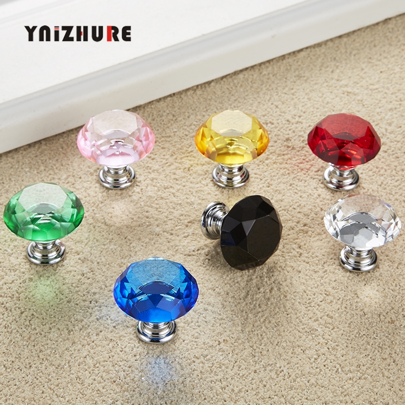 30mm Diamond Shape Design Crystal Glass Knobs Cupboard Pulls Drawer Knobs Kitchen Cabinet Handles Furniture Handle Hardware|Cabinet Pulls|   - AliExpress