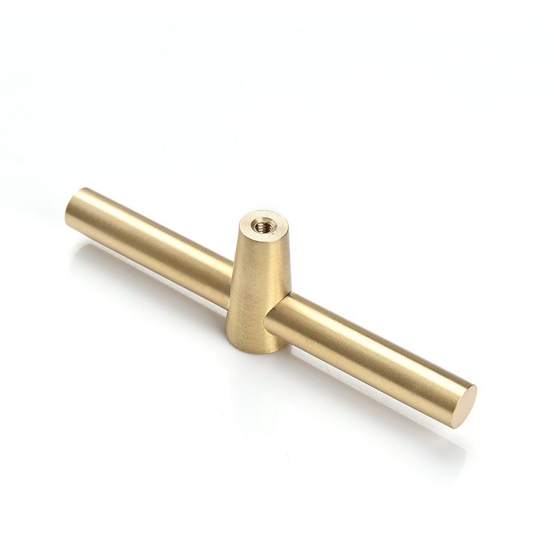 1pc T Bar Knobs Pulls Pure Copper Kitchen Cabinet Door Handles Brushed Gold Brass Drawer Knobs Pull Handles Dresser Pulls|Cabinet Pulls|   - AliExpress