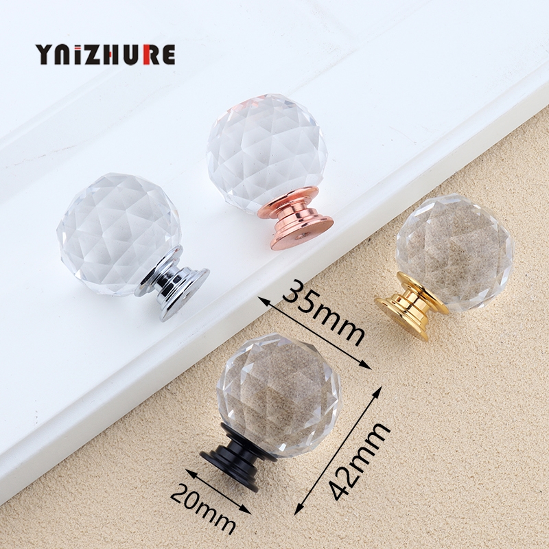 YNIZHURE Brand Hot 35mm Crystal Glass Ball Knobs Handles Dresser Drawer Kitchen Cabinet Pull Cupboard Handle|Cabinet Pulls|   - AliExpress