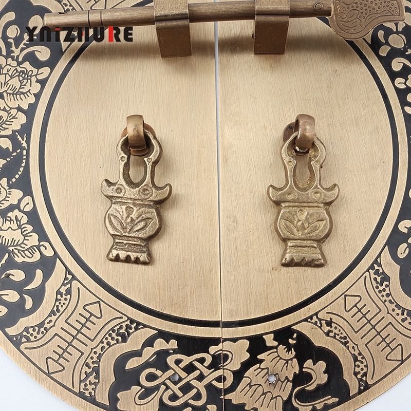 140mm 180mm Chinese Antique Furniture Copper Accessories Cabinet Door Shoe Wardrobe Cupboard Handle Copper Round Screw Mount|Cabinet Pulls|   - AliExpress