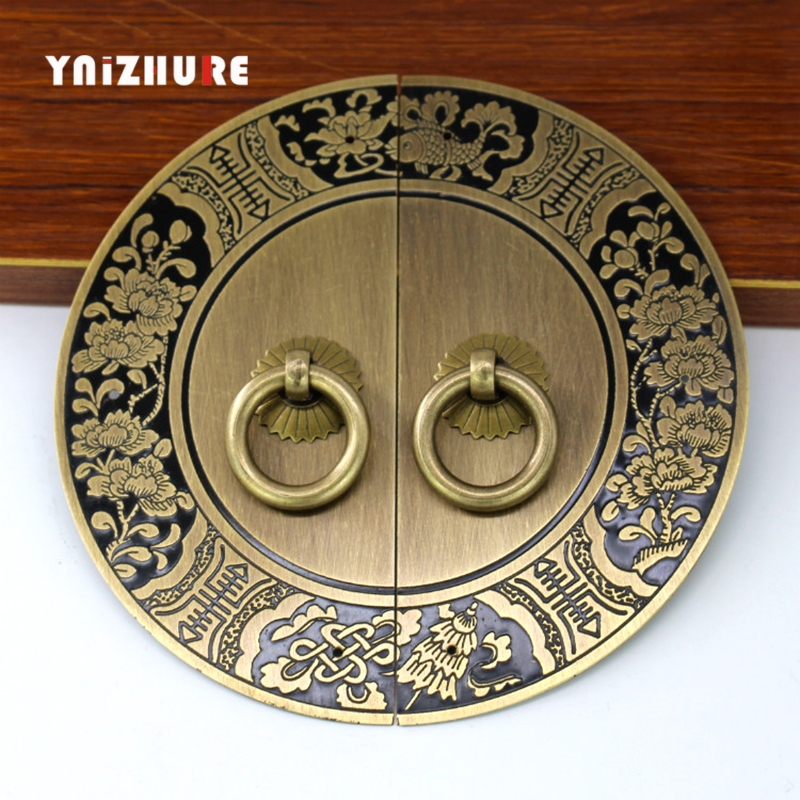 140mm Chinese Antique Furniture Cabinet Drawer Handle Copper Round Decorative|Cabinet Pulls|   - AliExpress