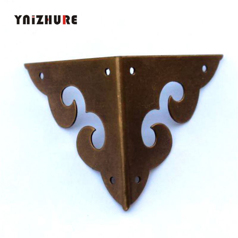 8PCS 45MM Antique Copper Wrap Angle Corner Chinese Furniture Brass Accessories Sided Wooden Corner Flower Clouds Hollow Counter|Corner Brackets|   - AliExpress