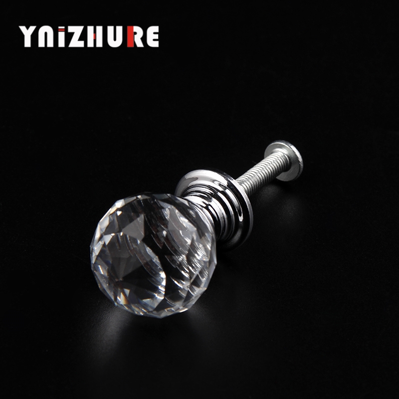 YNIZHURE 18mm Transparent Smooth Crystal Glass MINI Small Handle Furniture Jewelry Box Knob Drawer Cabinets Furniture Kitchen|Cabinet Pulls|   - AliExpress